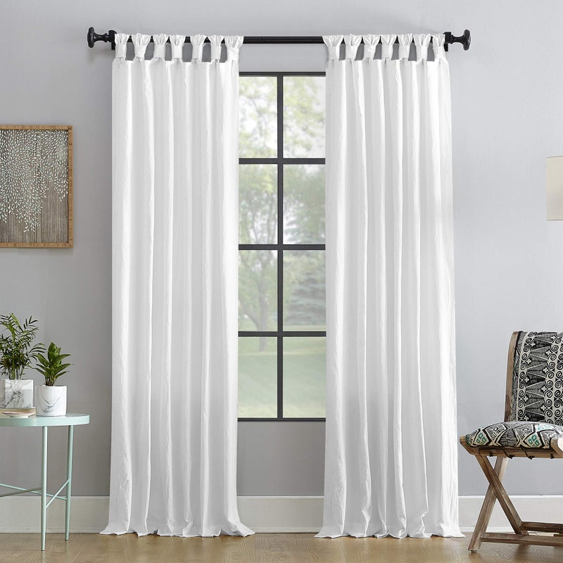 Archaeo Washed Cotton Twist Tab Curtain, 52" x 108", White - Image 1